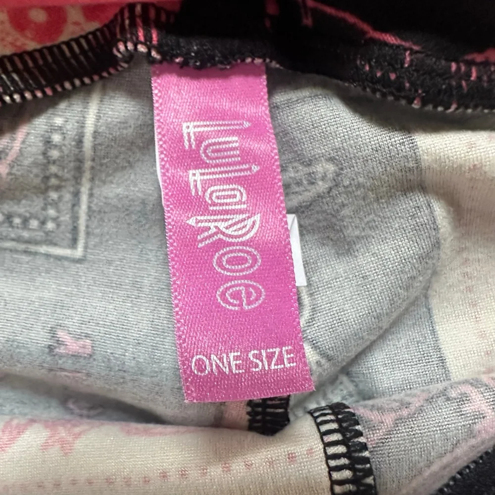 Girls LuLaRoe Pink Belle & Black Toy Story Leggings set 2